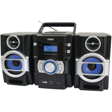 Naxa Portable CD/MP3 Player w/PLL FM Radio, Detachable Speakers and Remote NPB429